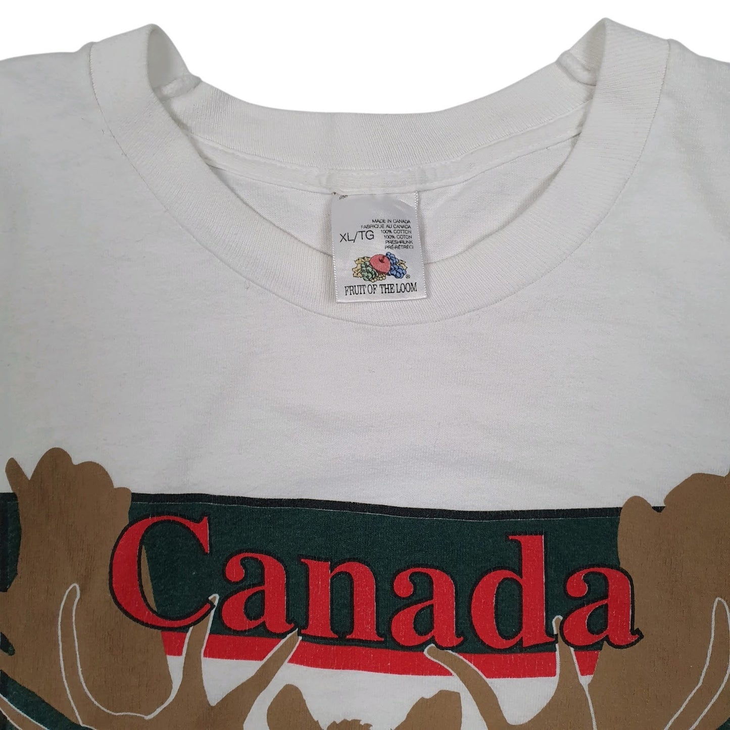 Mens White Fruit Of The Loom Canada Cardigan T Shirt