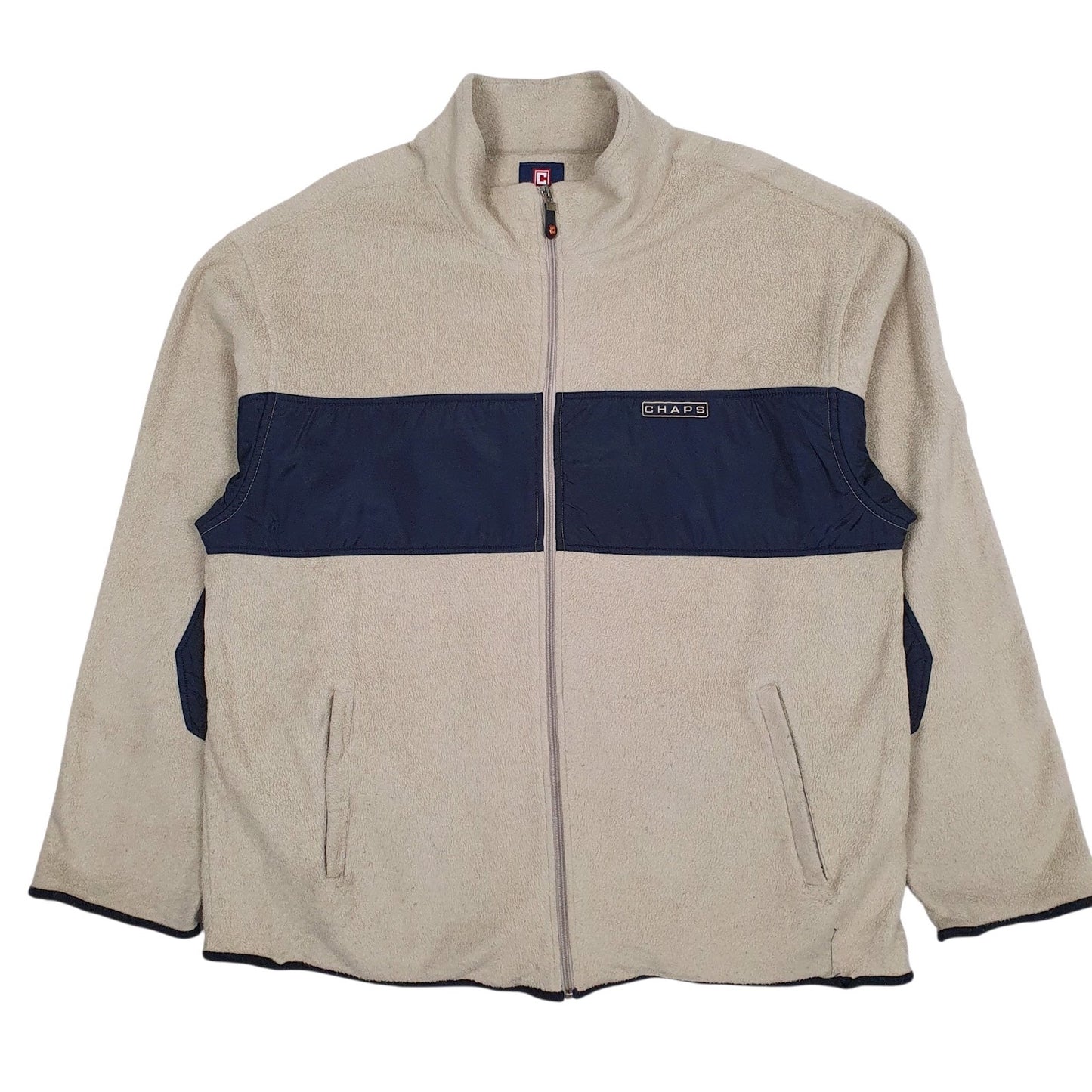 Mens Beige Chaps  Full Zip Jumper