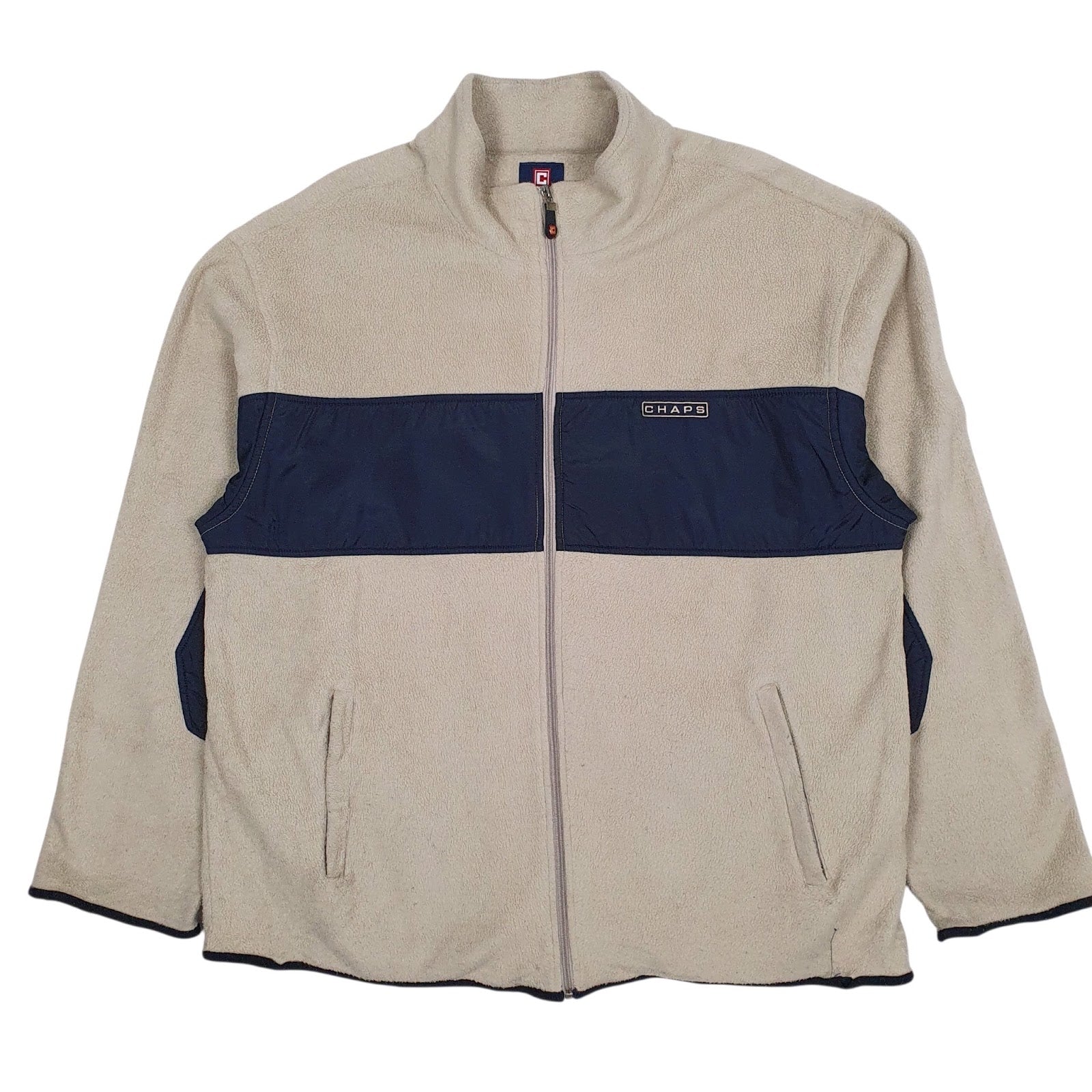Mens Beige Chaps  Full Zip Jumper