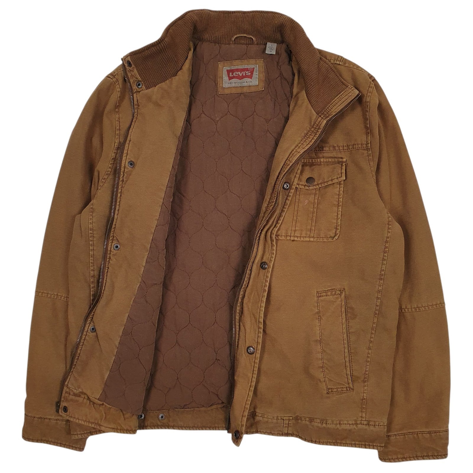 Mens Brown Levis Padded  Coat