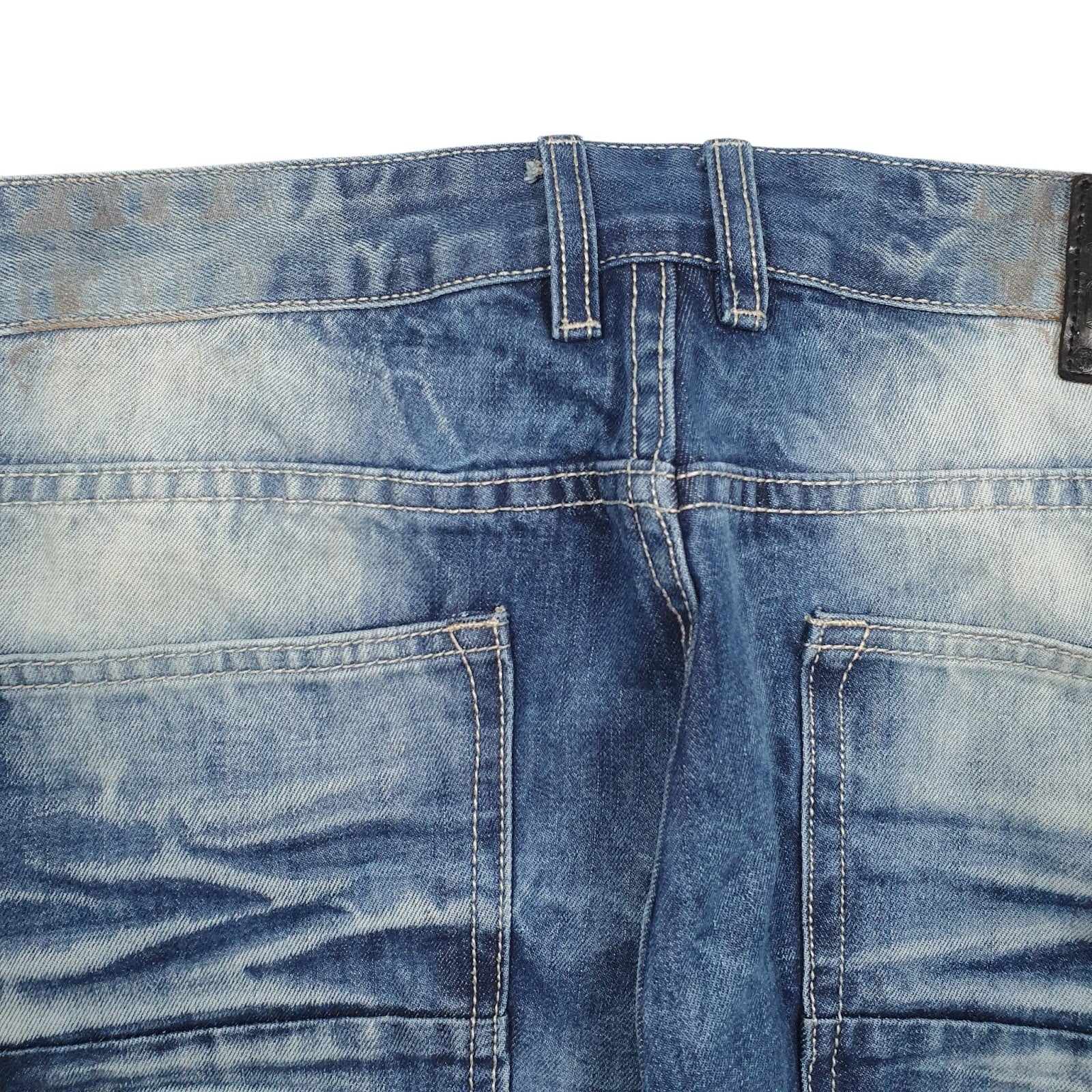 Mens Blue Smoke Rise Distressed  Shorts