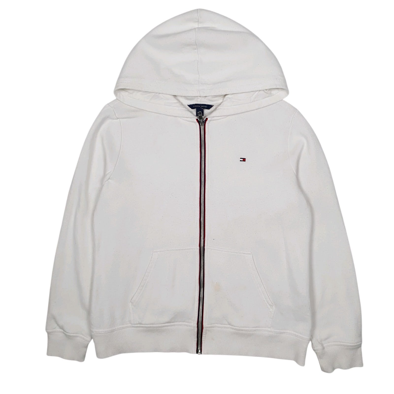 Womens White Tommy Hilfiger Hoodie Full Zip Jumper
