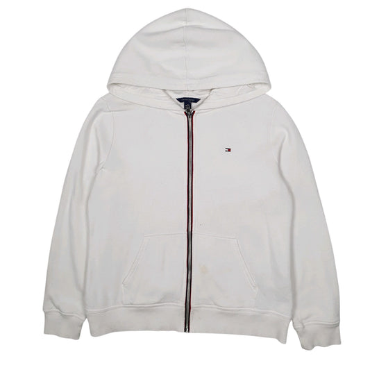 Womens White Tommy Hilfiger Hoodie Full Zip Jumper