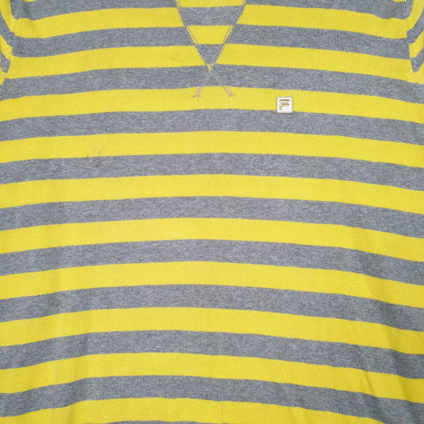 Mens Yellow Fila  Crewneck Jumper