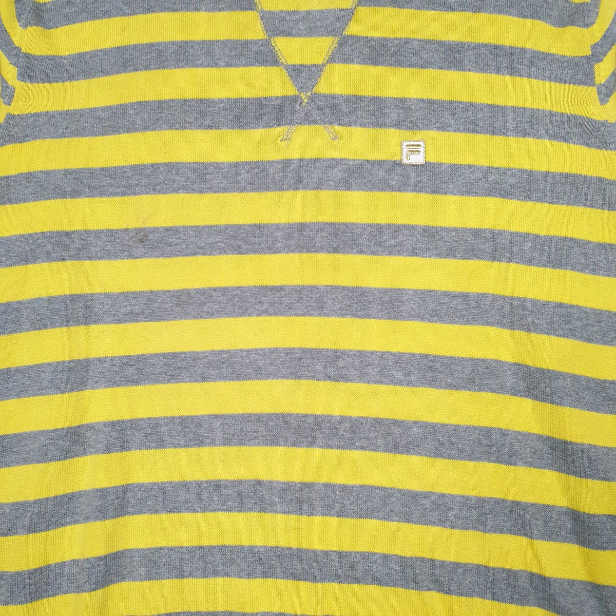 Mens Yellow Fila  Crewneck Jumper