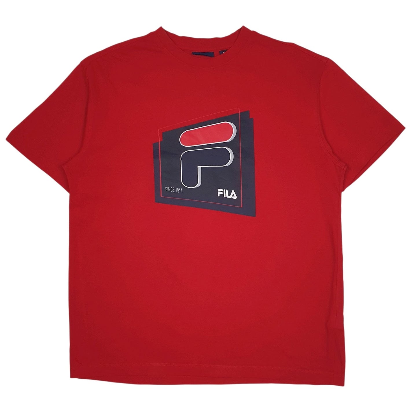 Mens Red Fila  Short Sleeve T Shirt