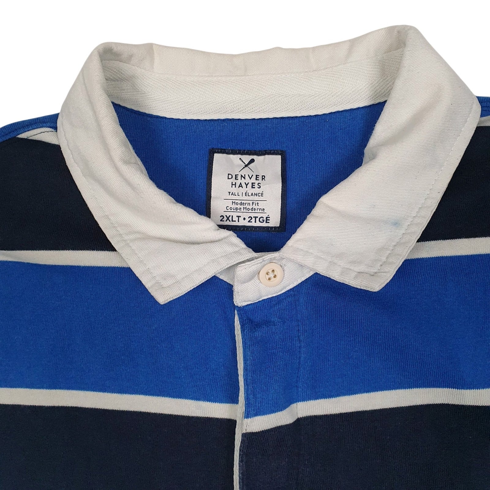 Mens Blue Denver Hayes Rugby  Polo Shirt