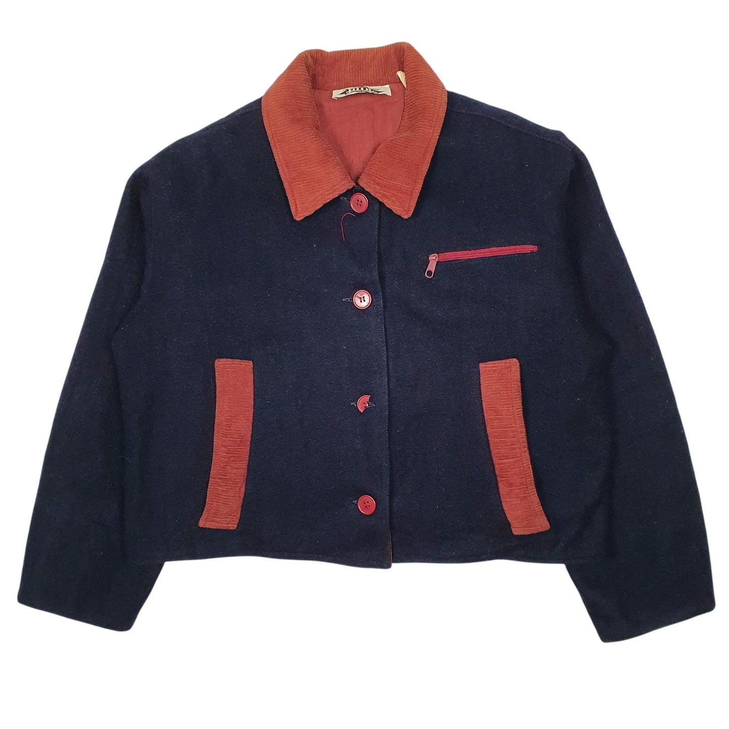 Womens Navy Ride Vintage 90s Bomber Windbreaker  Coat