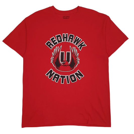 Mens Red Gildan Red Hawk Nation Short Sleeve T Shirt
