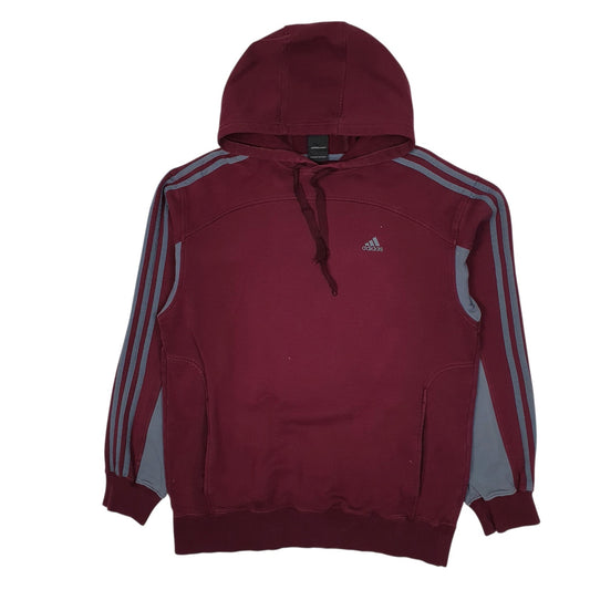 Mens Burgundy Adidas  Hoodie Jumper