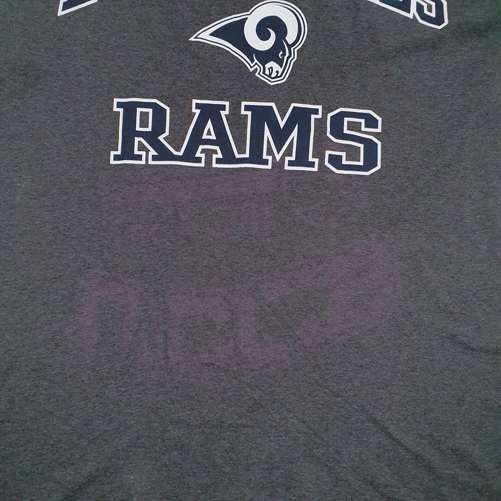 Mens Grey Majestic NFL Los Angeles Rams  T Shirt