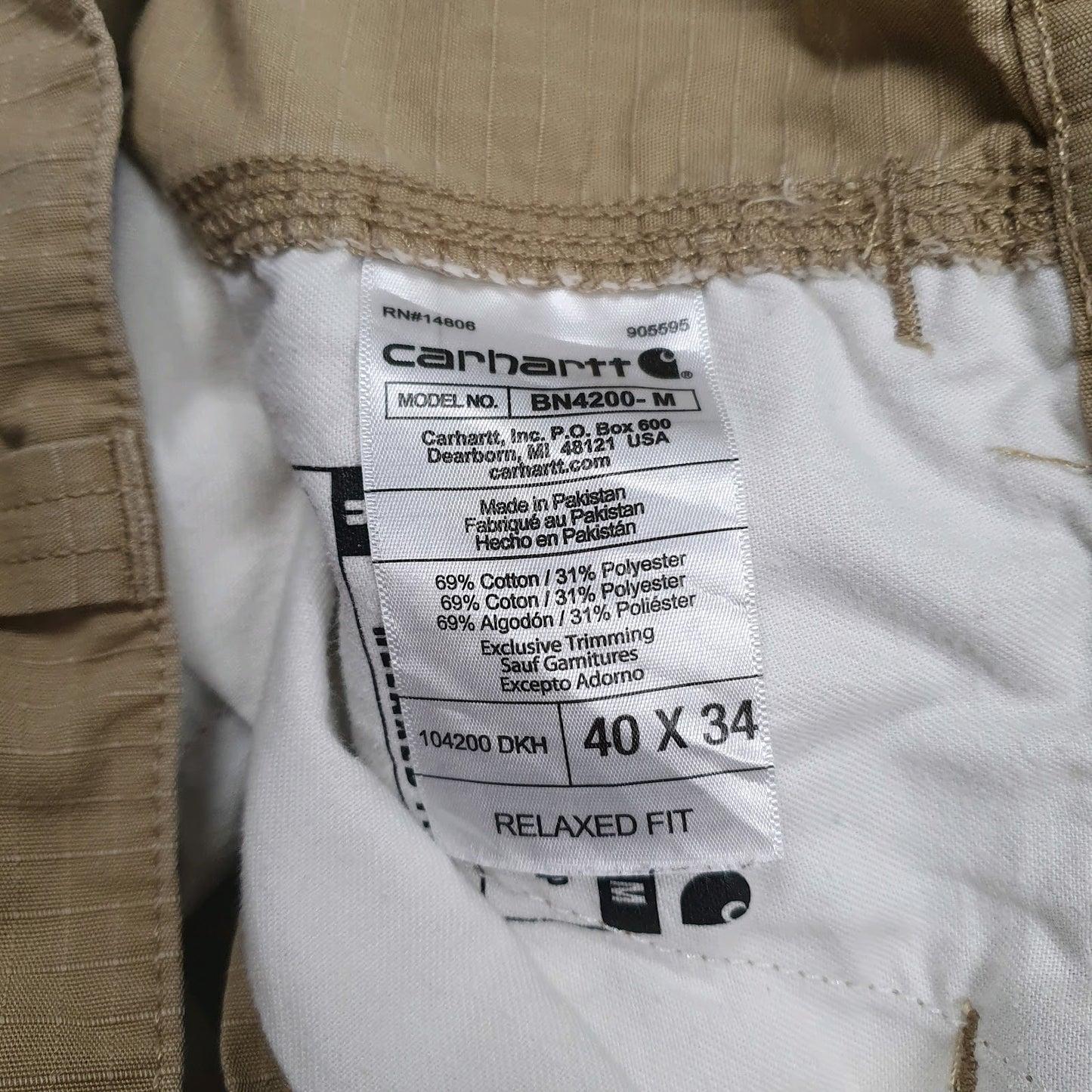 Mens Brown Carhartt BN4200-M  Trousers