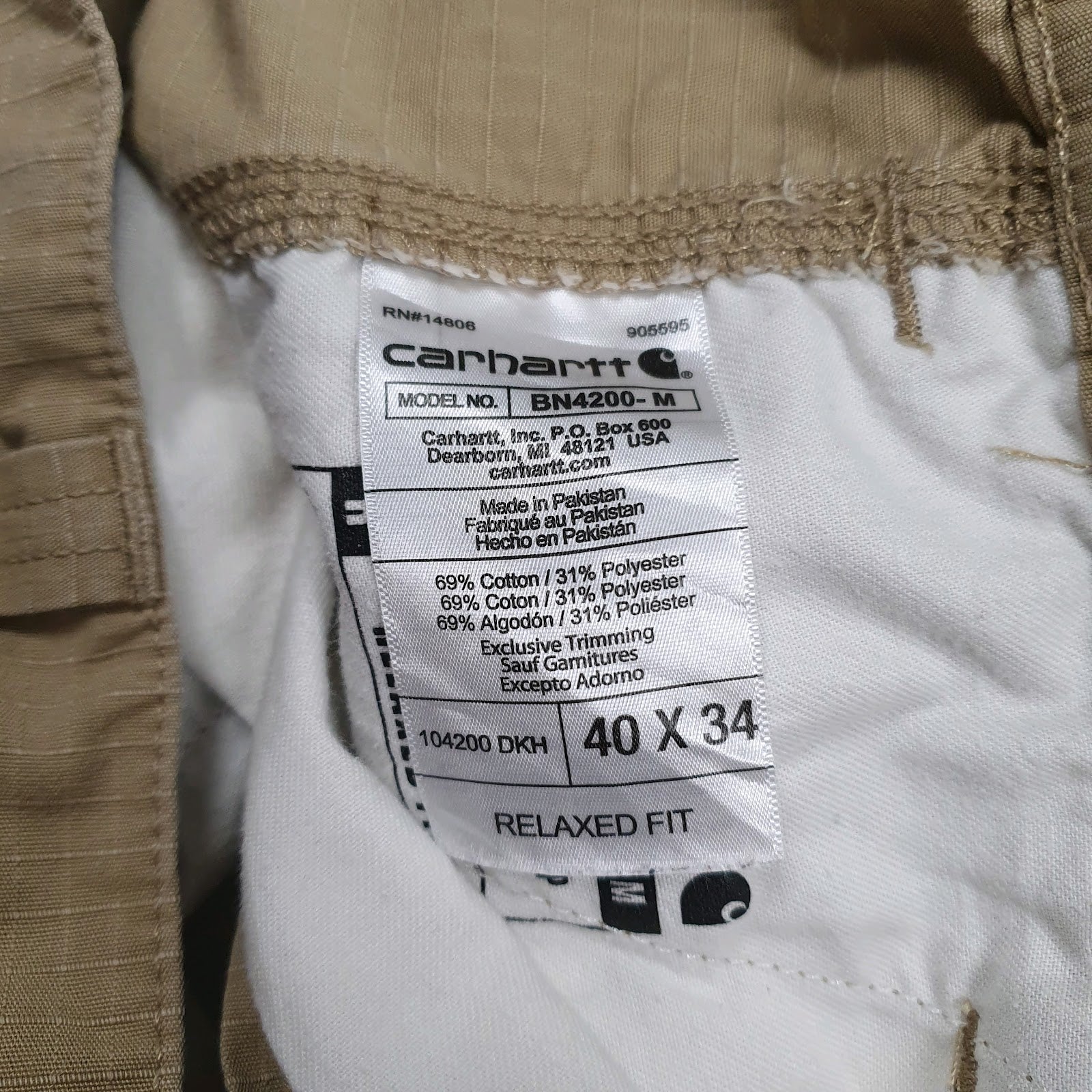 Mens Brown Carhartt BN4200-M  Trousers