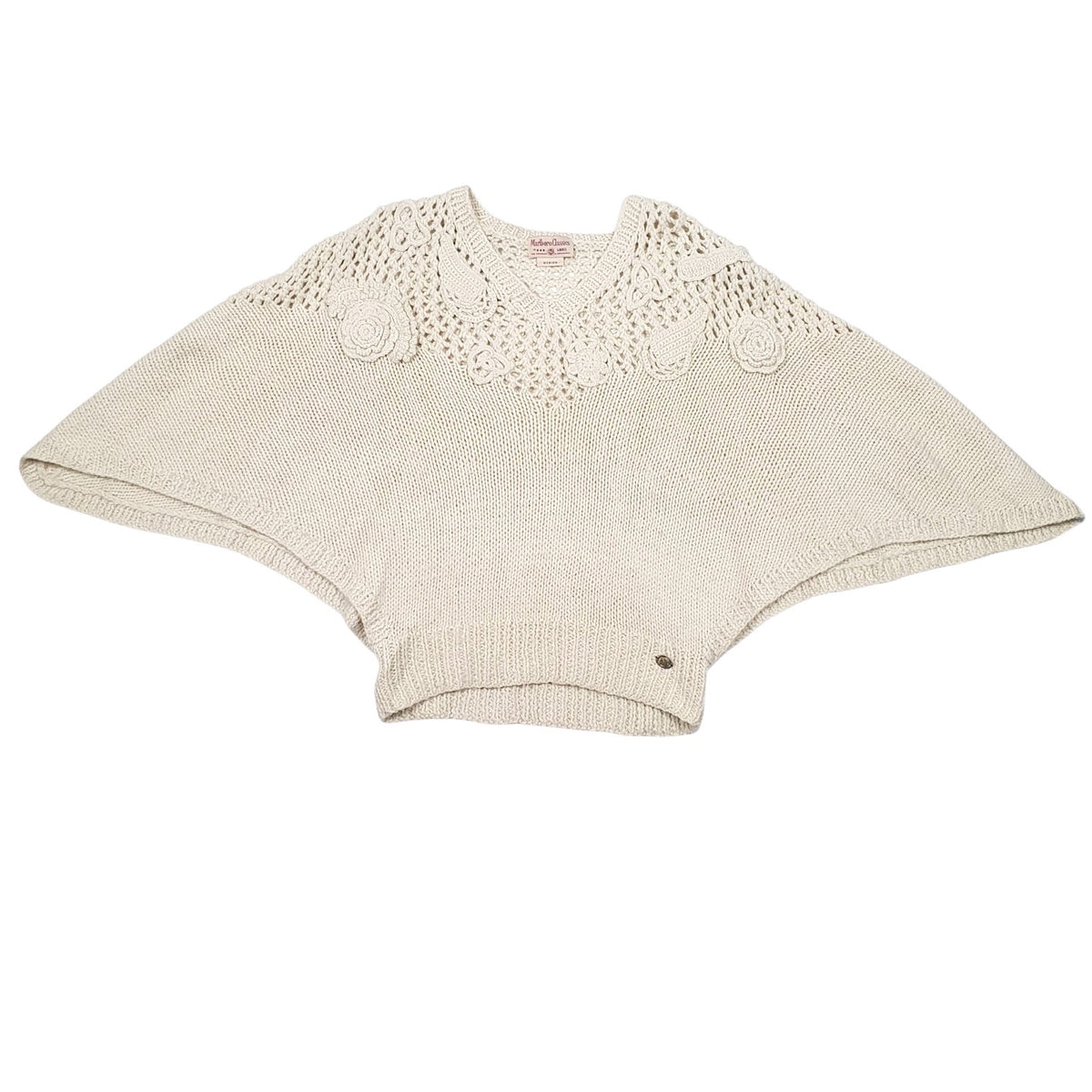 Womens Cream Marlboro Poncho Knit Vest Jumper