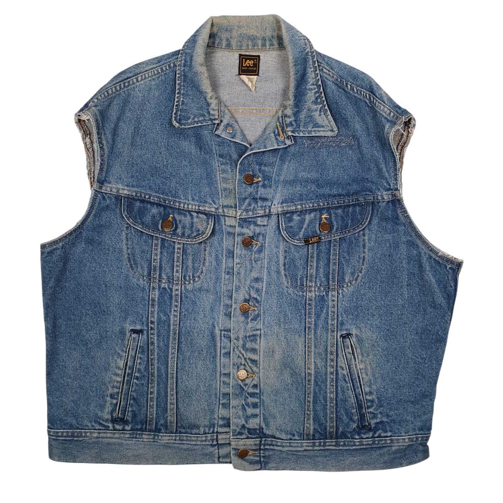 Mens Blue Lee Riders Vintage 90s Trucker Vest Gilet  Coat