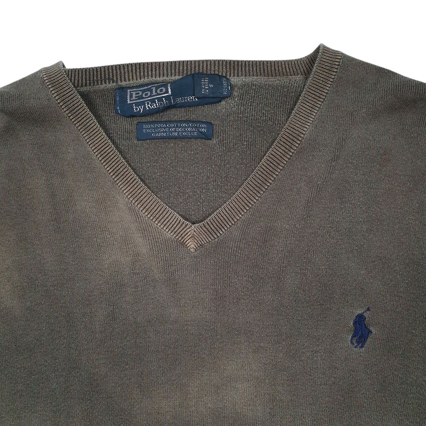 Mens Grey Polo Ralph Lauren  V Neck Jumper