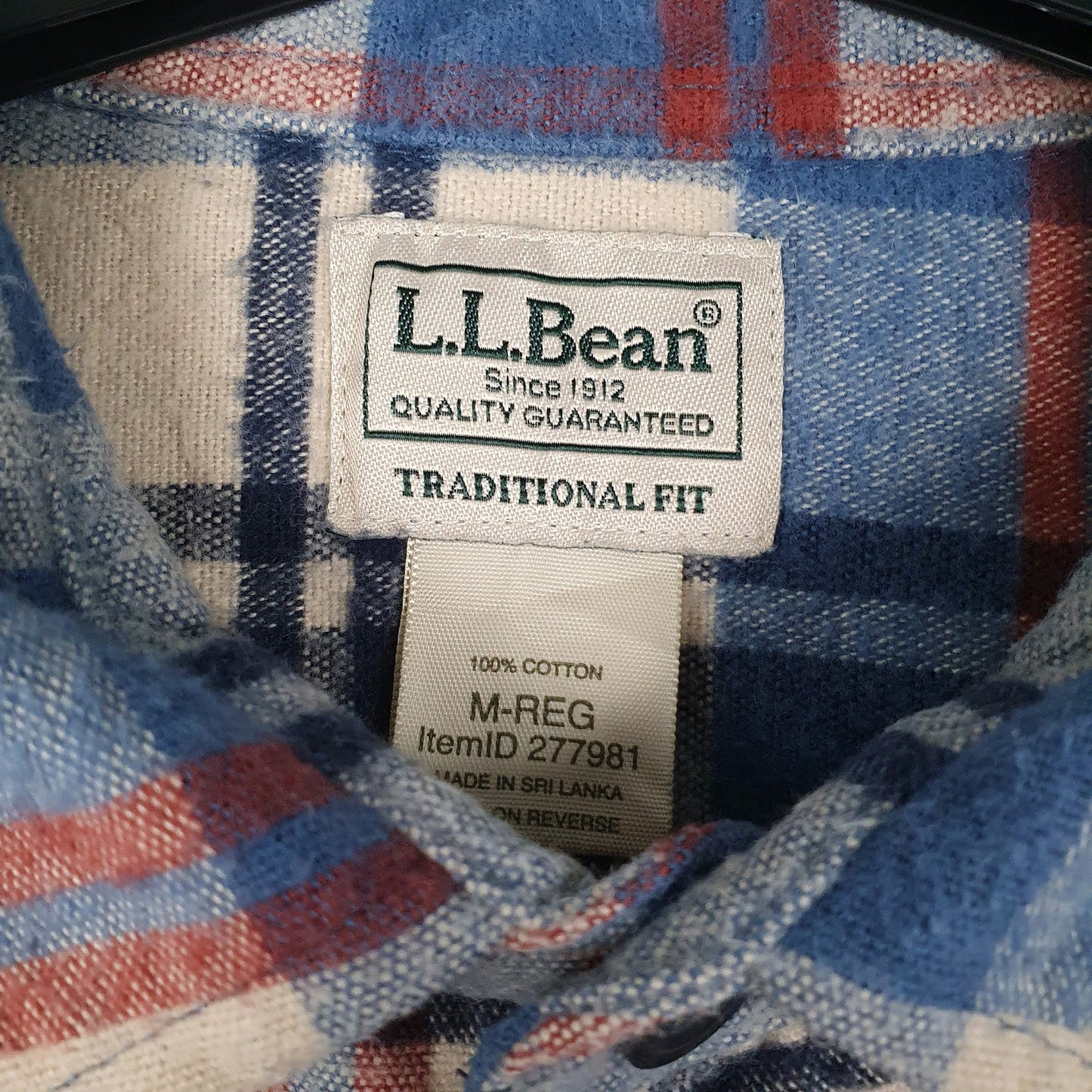 Mens Blue L.L.Bean Chamois  Shirt