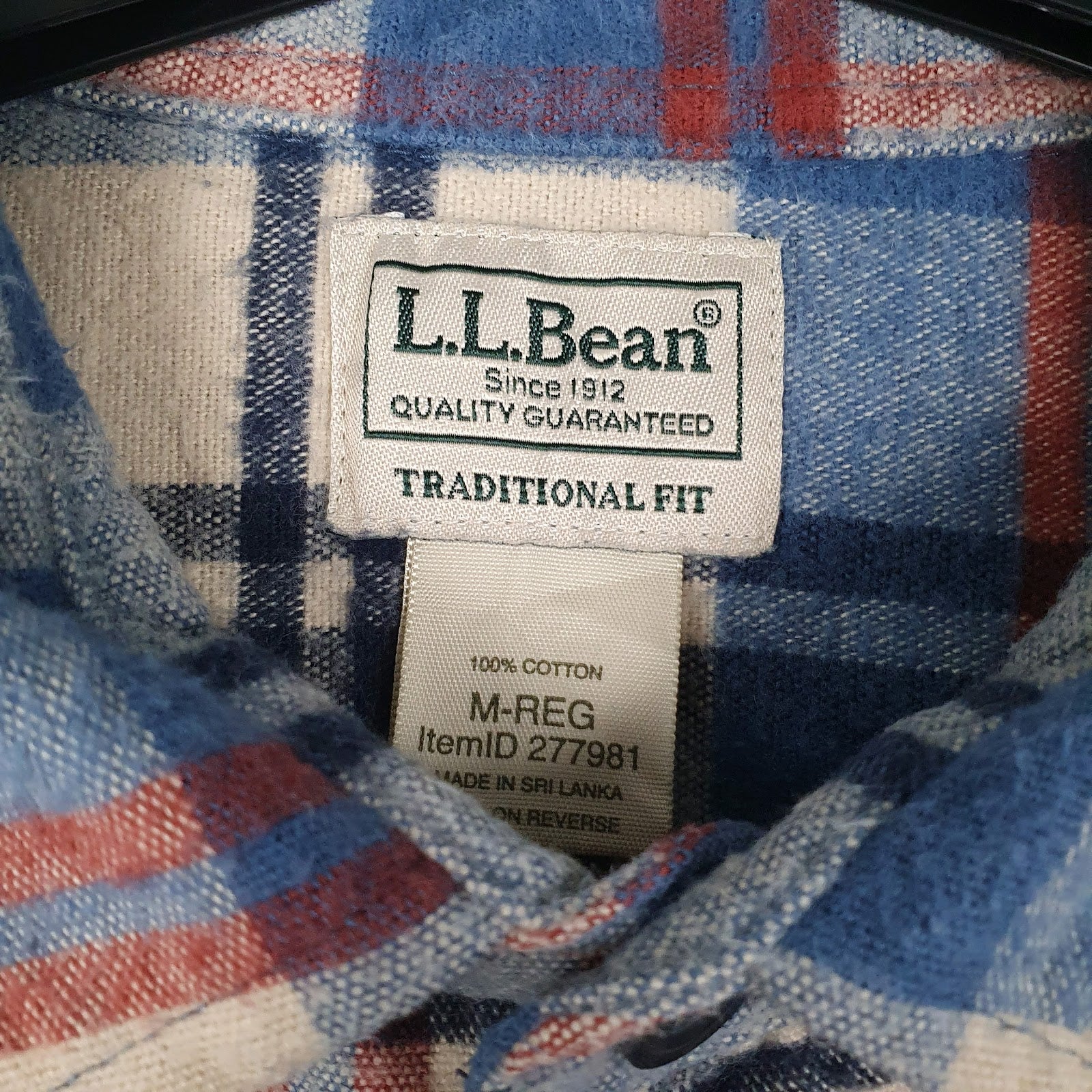 Mens Blue L.L.Bean Chamois  Shirt