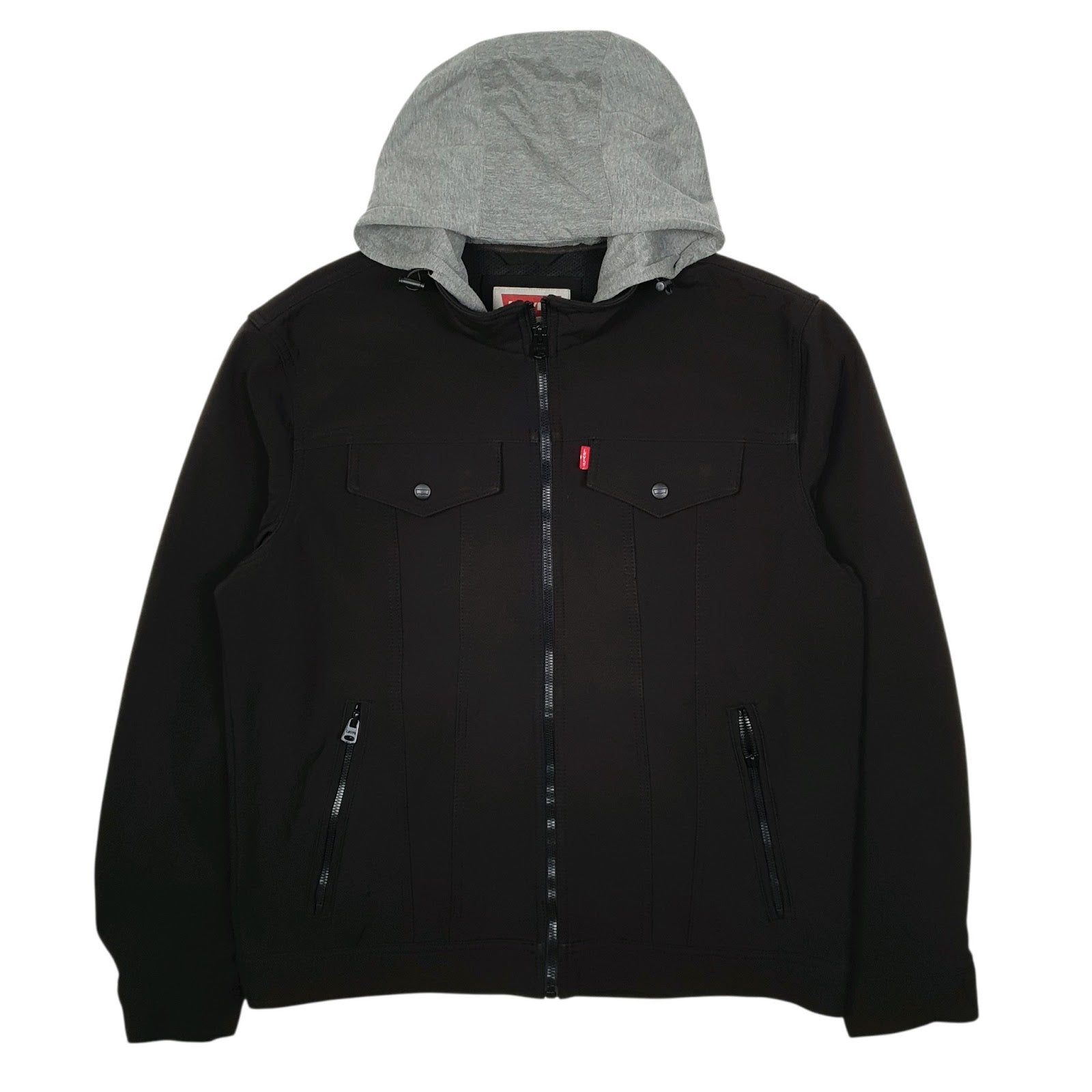 Mens Black Levis Windbreaker Hoodie  Coat