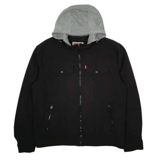 Mens Black Levis Windbreaker Hoodie  Coat