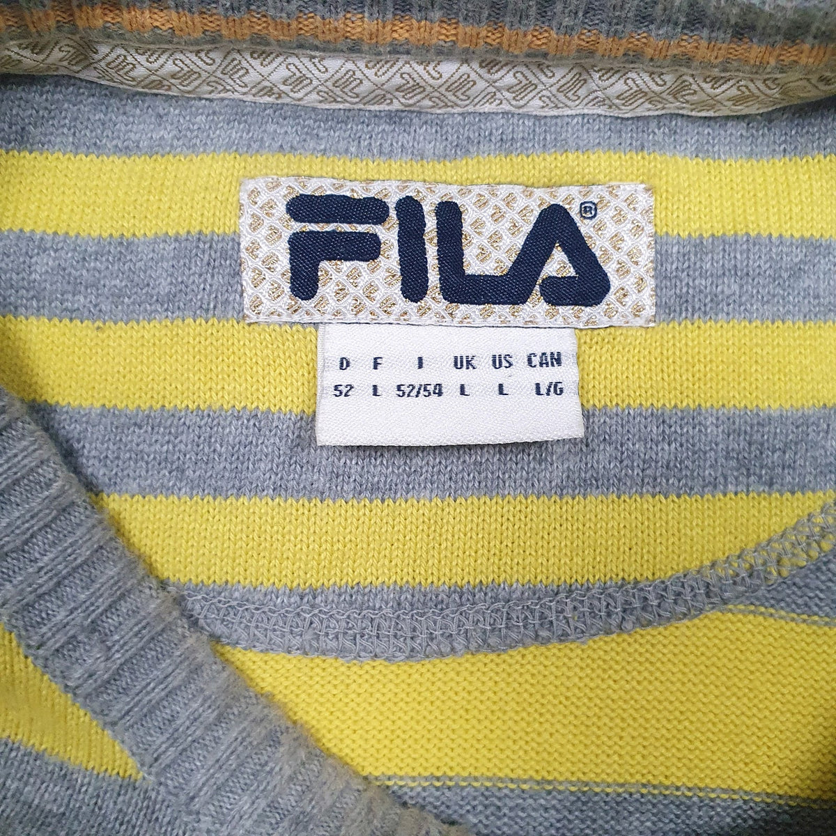 Mens Yellow Fila  Crewneck Jumper