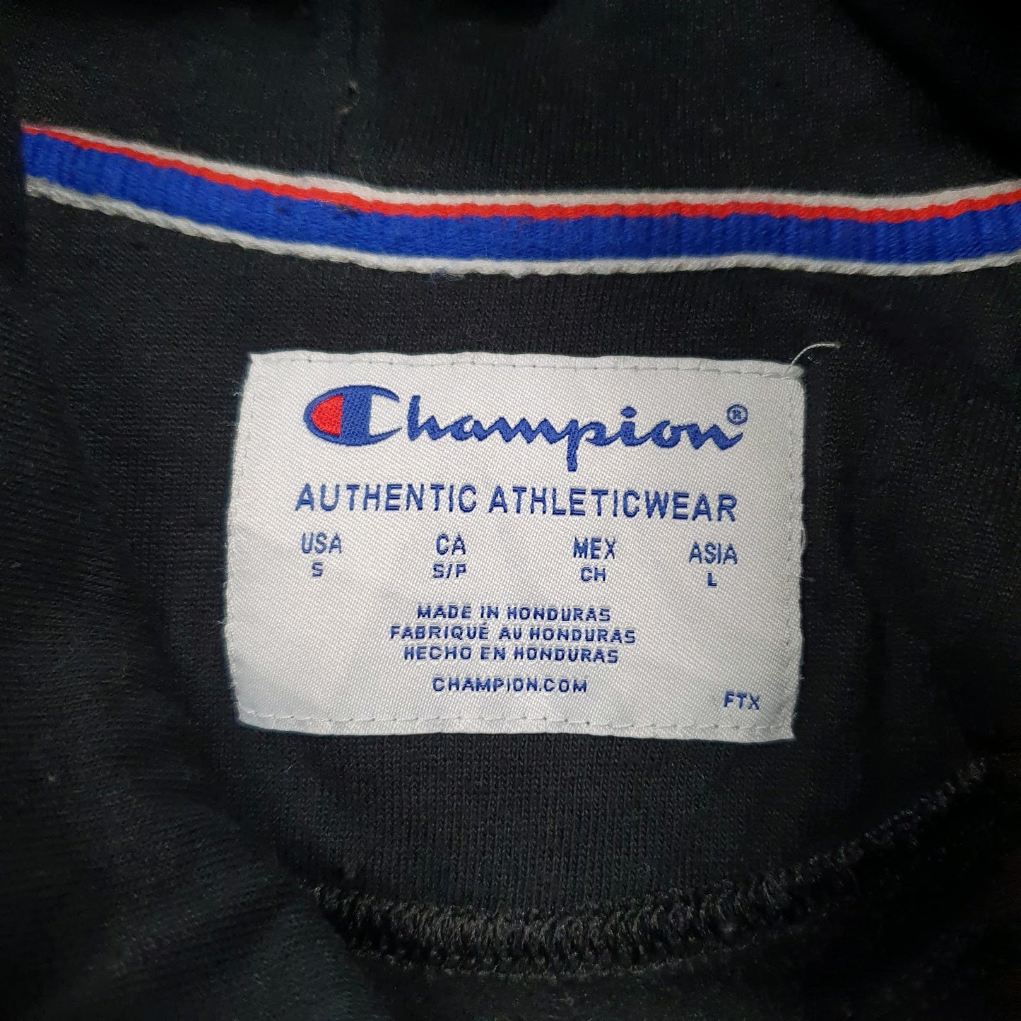 Mens Black Champion Spellout Hoodie Jumper