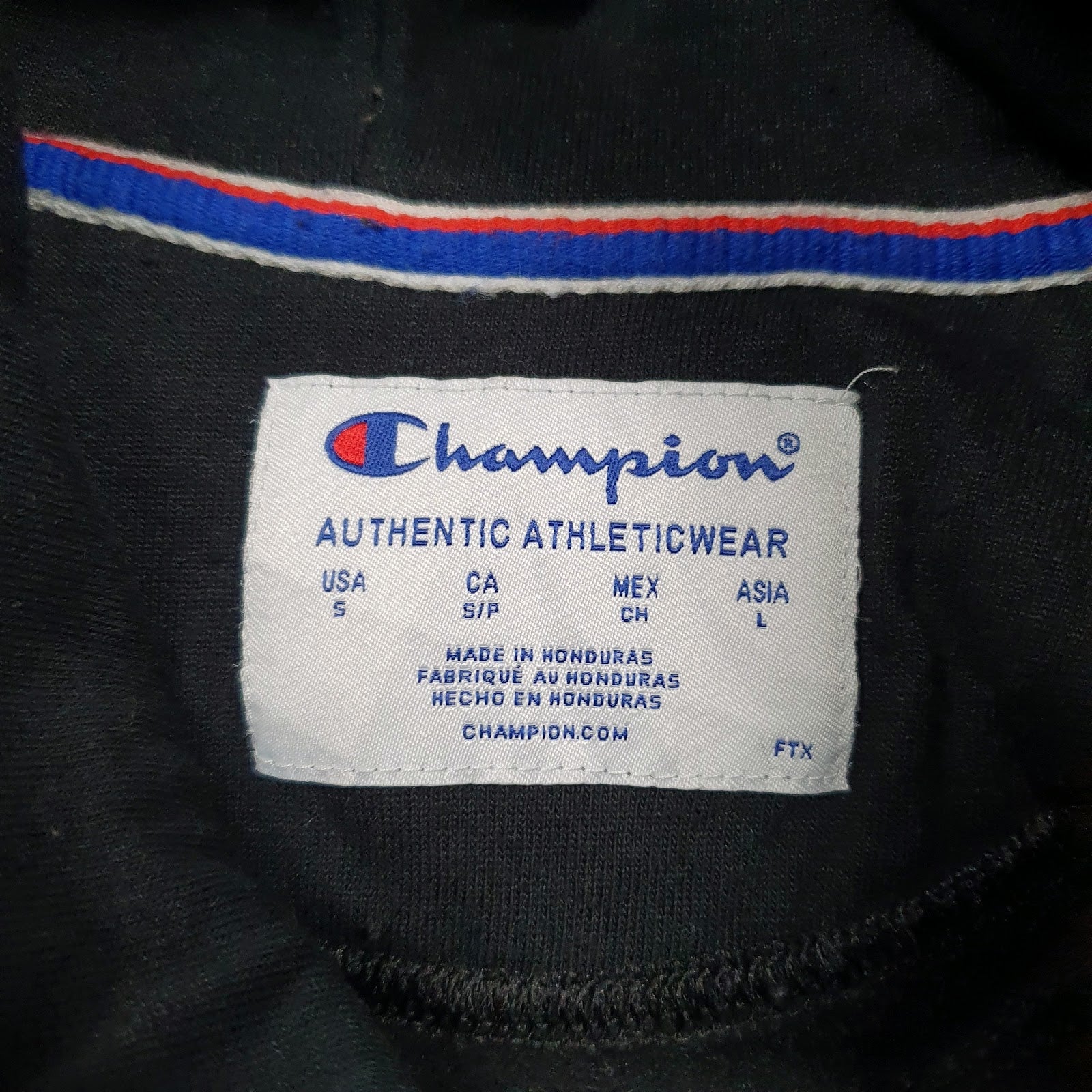 Mens Black Champion Spellout Hoodie Jumper