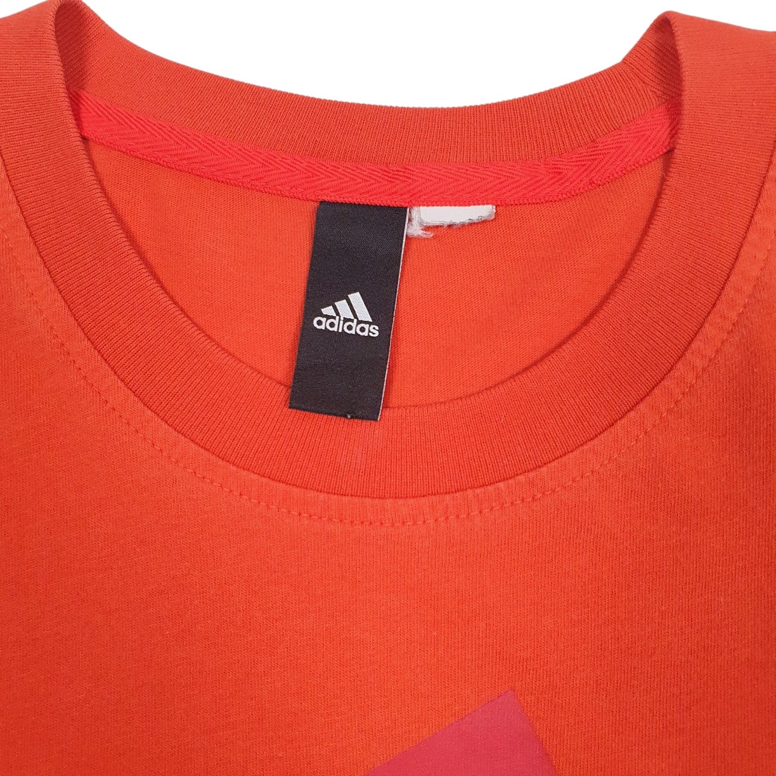 Mens Orange Adidas Spellout  T Shirt