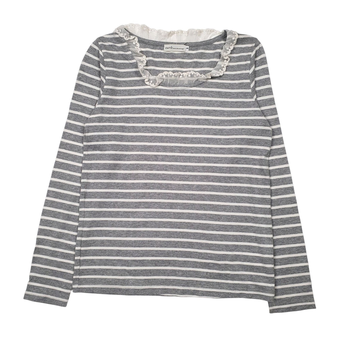 Womens Grey Earth  Long Sleeve T Shirt