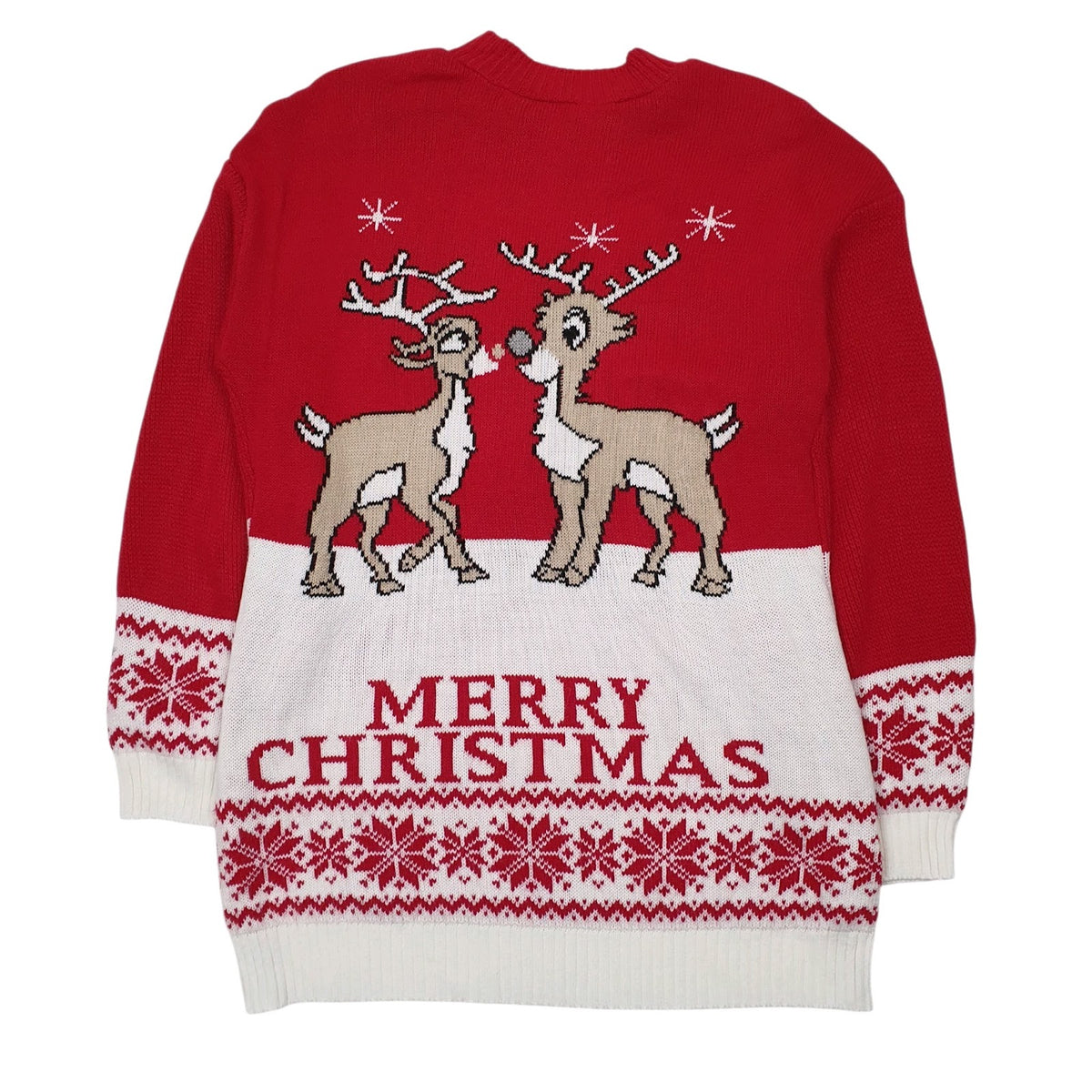Womens Red Unbranded Knit Christmas Crewneck Jumper