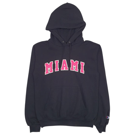 Womens Black Champion Miami Hoodie Jumper