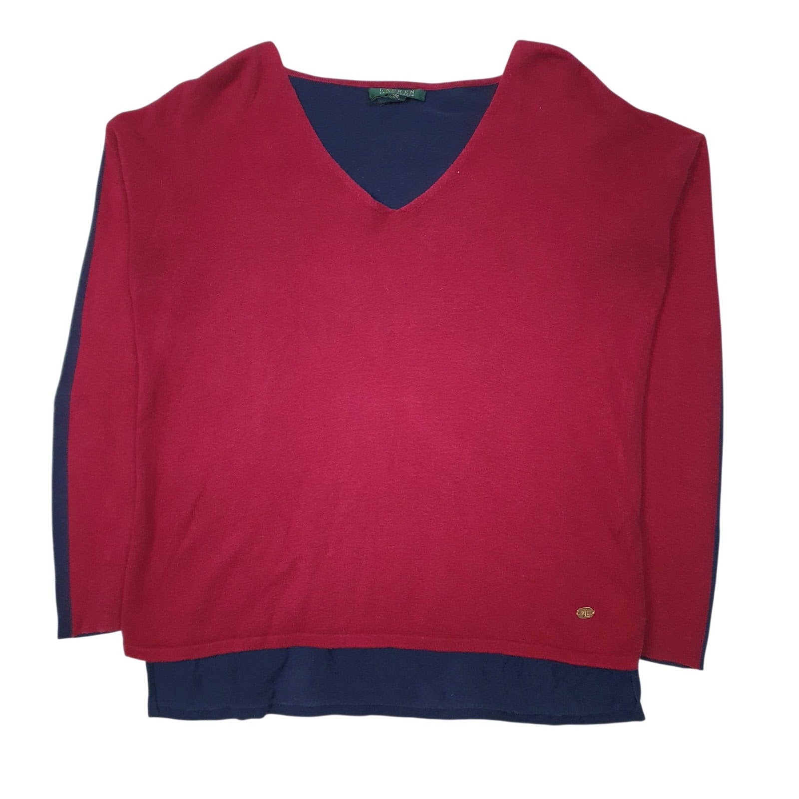 Womens Red Lauren Ralph Lauren  V Neck Jumper