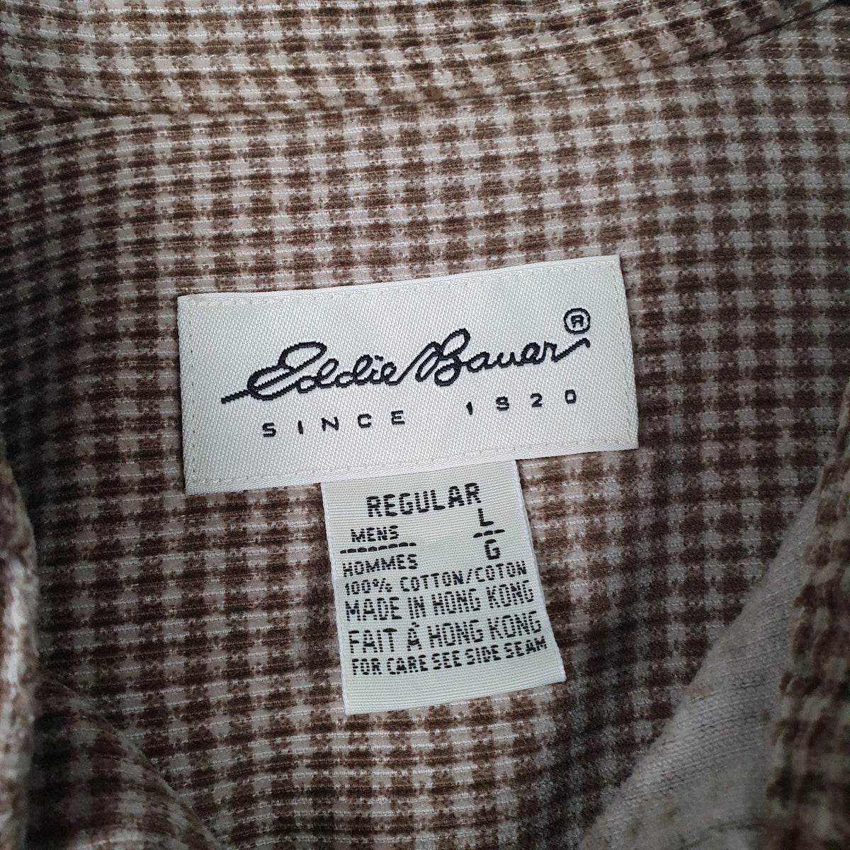 Mens Brown Eddie Bauer Flannel  Shirt