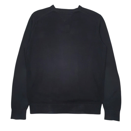 Mens Black Tommy Hilfiger  V Neck Jumper
