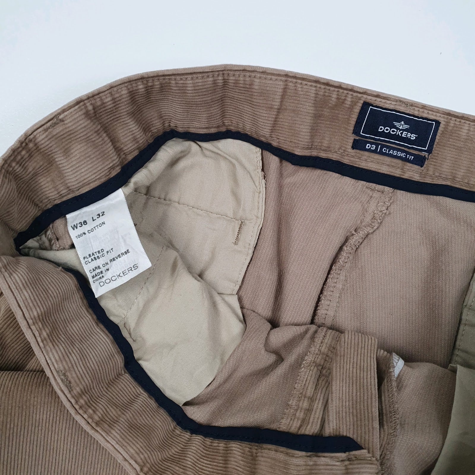 Mens Brown Dockers Classic Fit  Trousers
