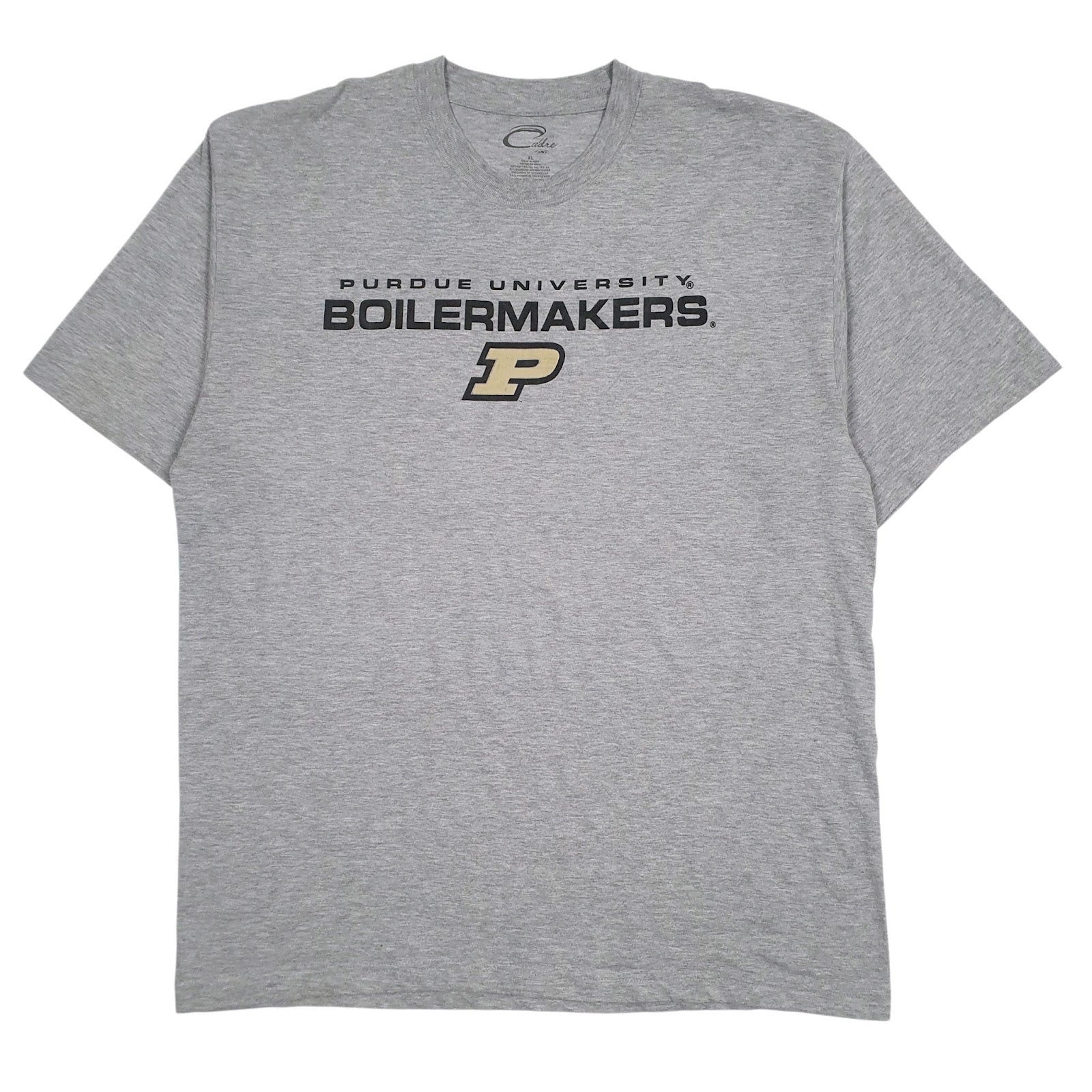 Mens Grey Cadre Purdue University Boiler Makers Short Sleeve T Shirt