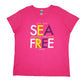 Womens Pink Gildan Sea Free Carnival Short Sleeve T Shirt