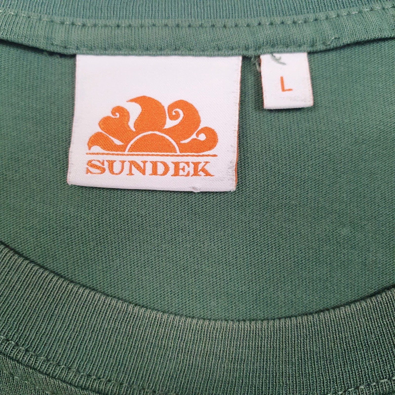 Mens Green Sundek Spellout  T Shirt