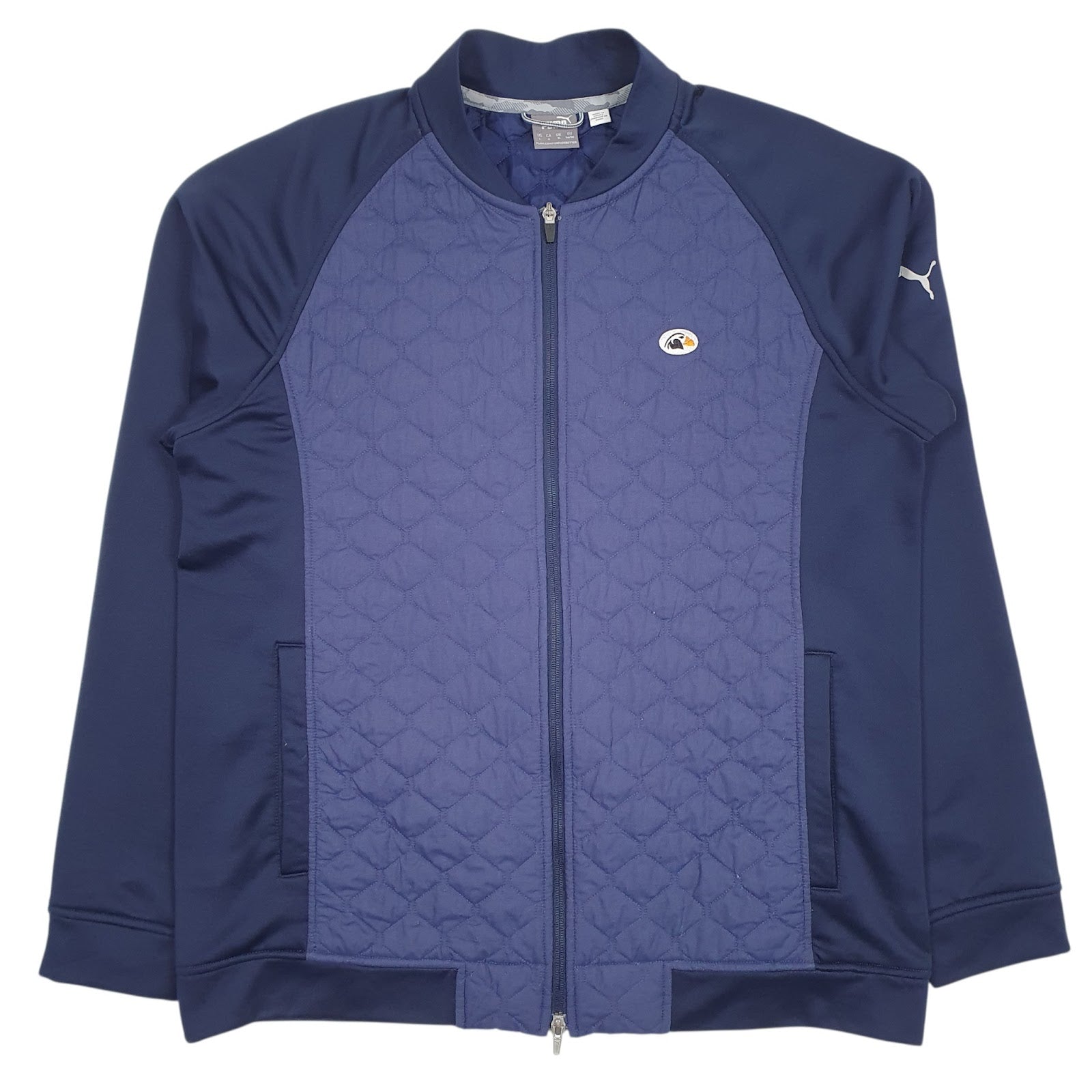 Mens Blue Puma Quilted Full Zip Jumper