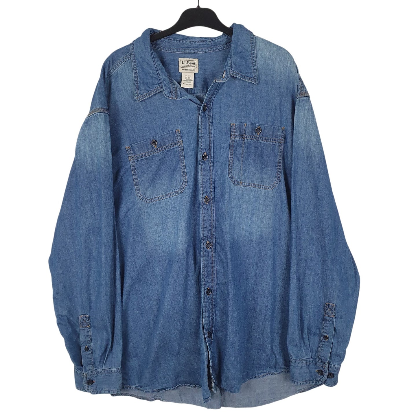 Mens Blue L.L.Bean Denim Long Sleeve Shirt