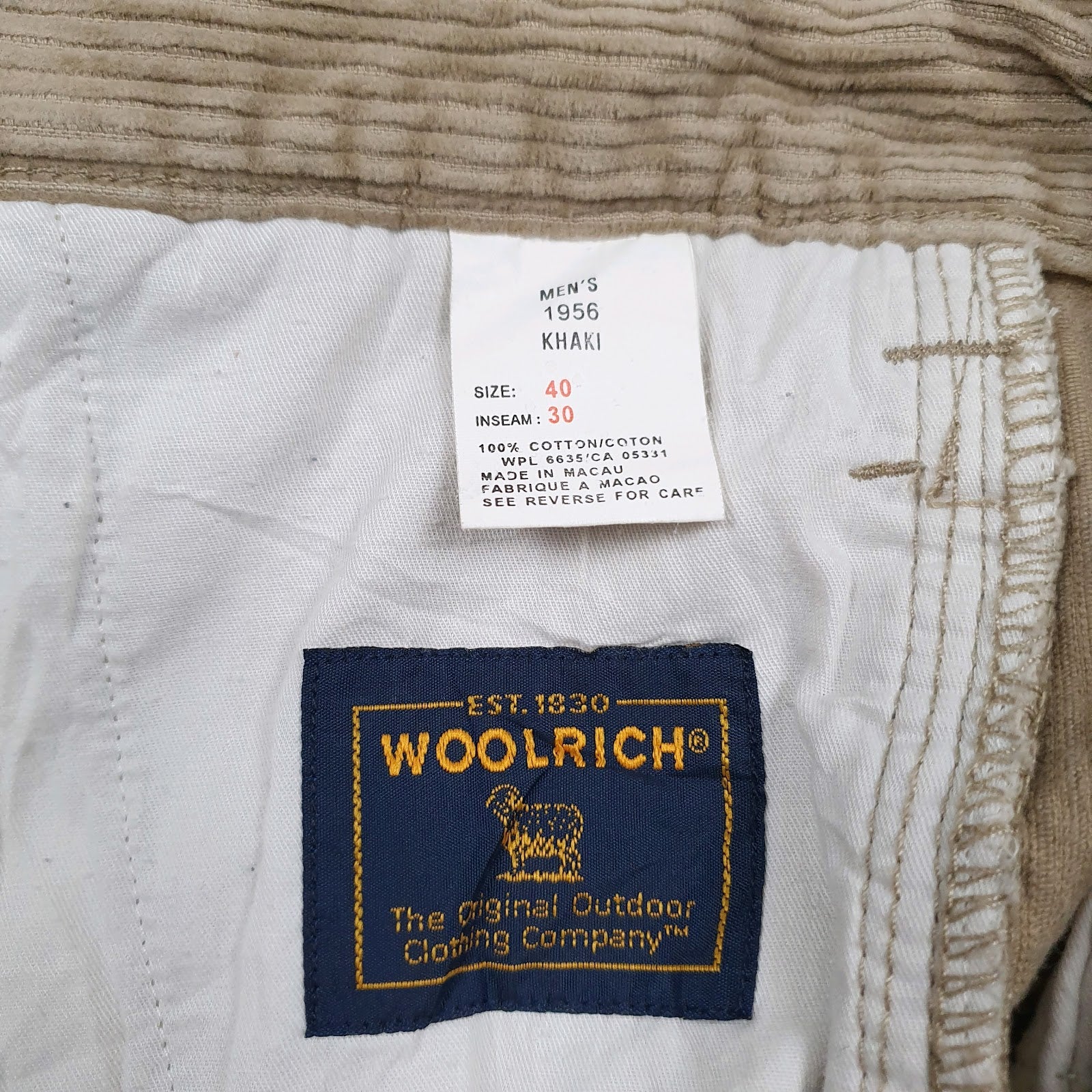 Mens Brown Woolrich Pleated  Trousers