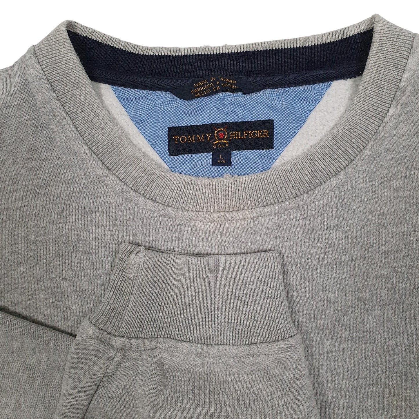Mens Grey Tommy Hilfiger Golf Vintage 00s Crewneck Jumper