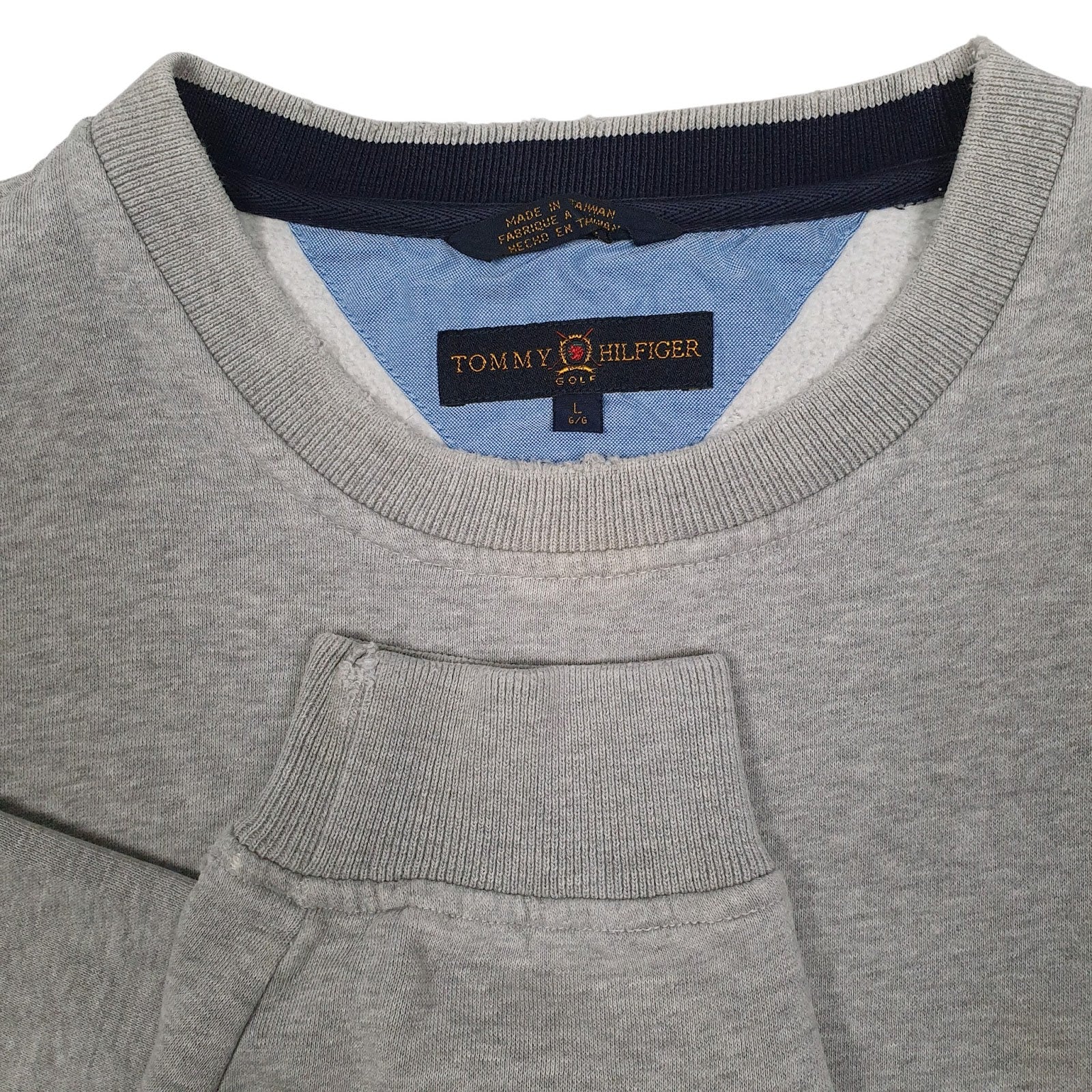 Mens Grey Tommy Hilfiger Golf Vintage 00s Crewneck Jumper