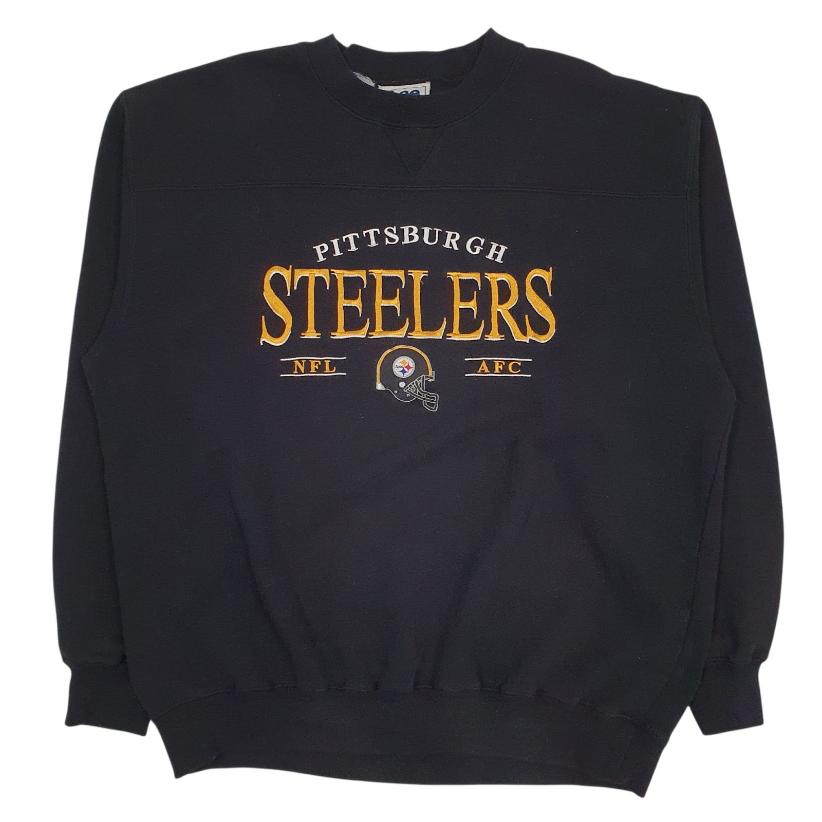 Mens Black Lee Vintage NFL Pittsburgh Steelers Crewneck Jumper