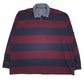 Mens Burgundy Next Rugby Long Sleeve Polo Shirt