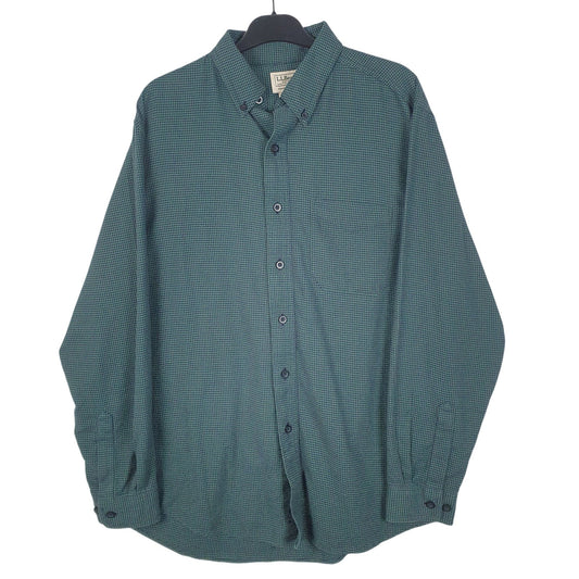 Mens Green L.L.Bean Flannel Long Sleeve Shirt