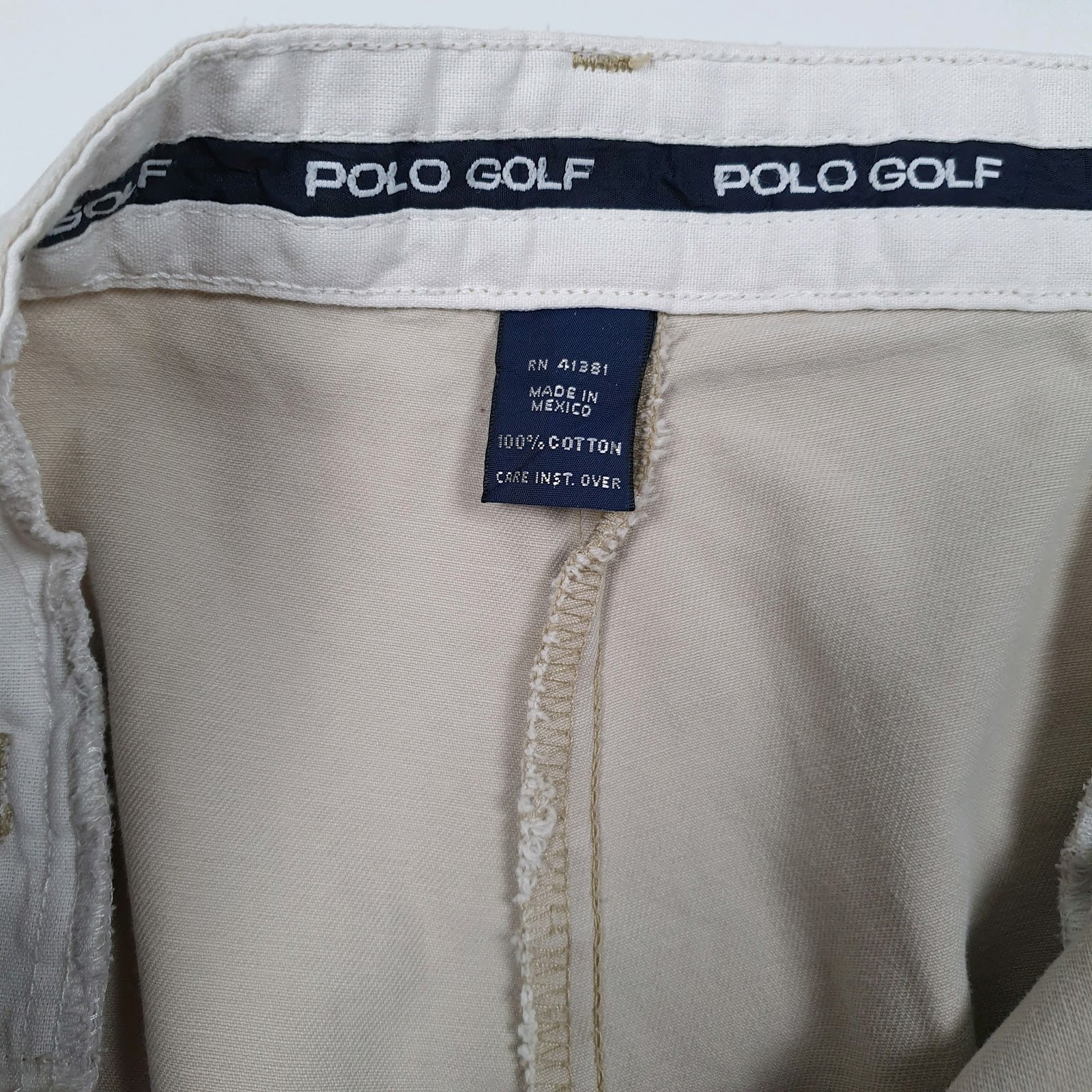 Mens Beige Polo Ralph Lauren Classic Golf Vintage 90s Double Pleated  Trousers