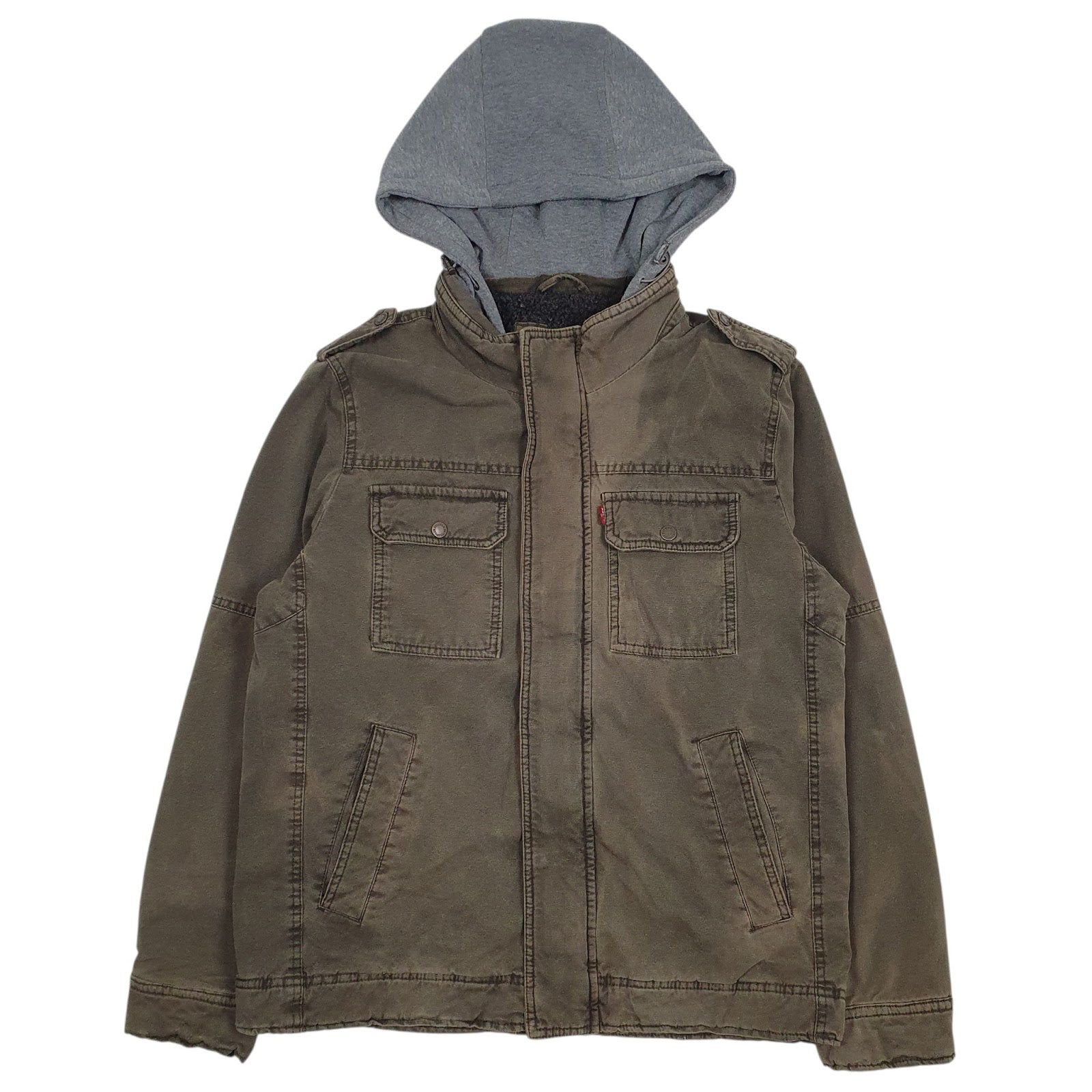 Mens Green Levis Sherpa Lined  Coat