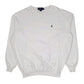 Mens White Polo Ralph Lauren Vintage 90s Crewneck Jumper