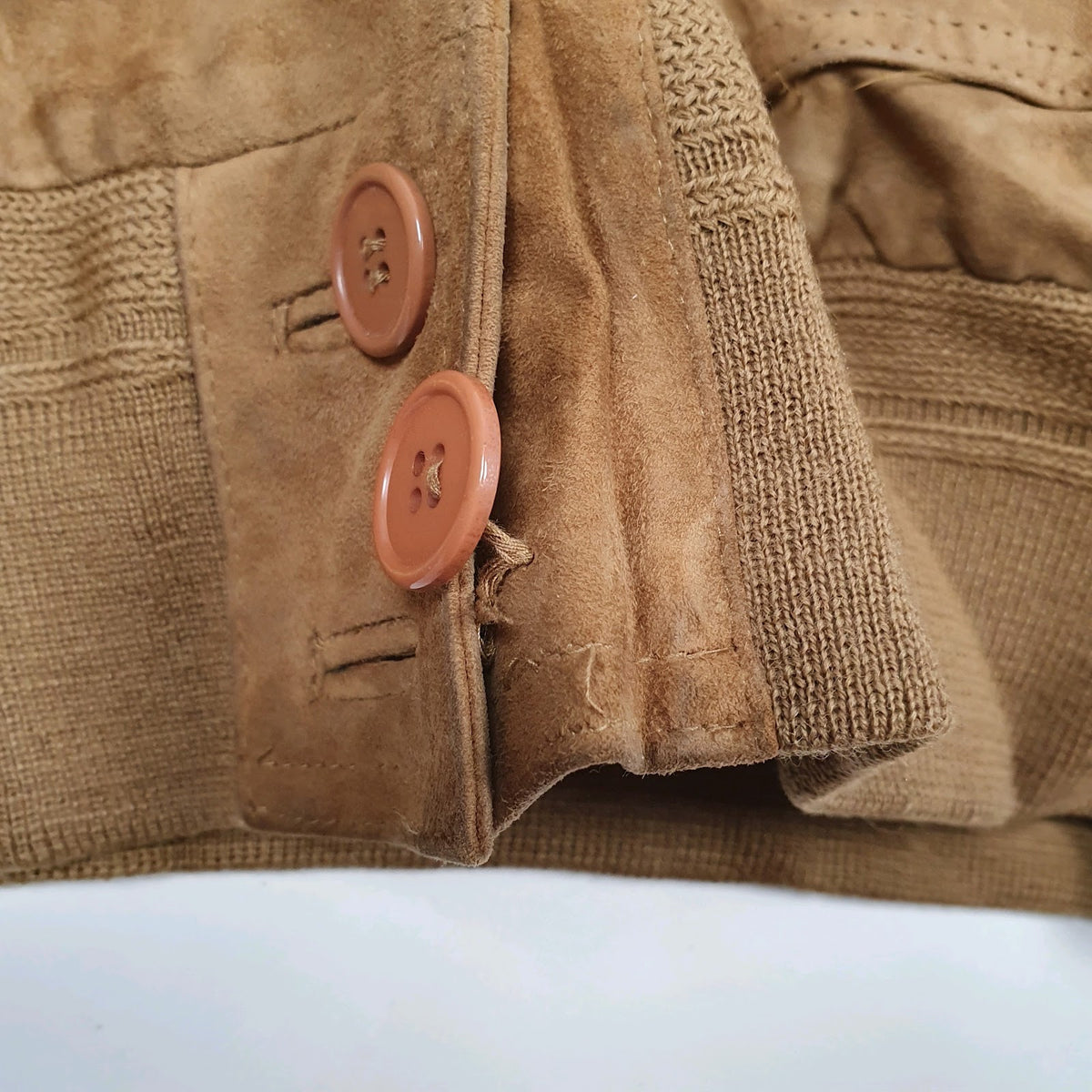 Womens Brown Conbipel Bomber Suede  Coat